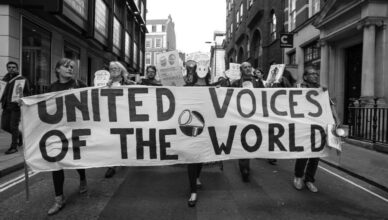 workers marching