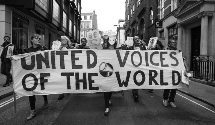 workers marching