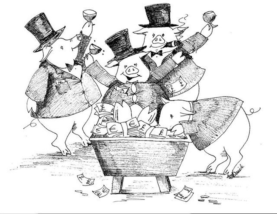 Bosses feed at the trough whilst we are given crumbs