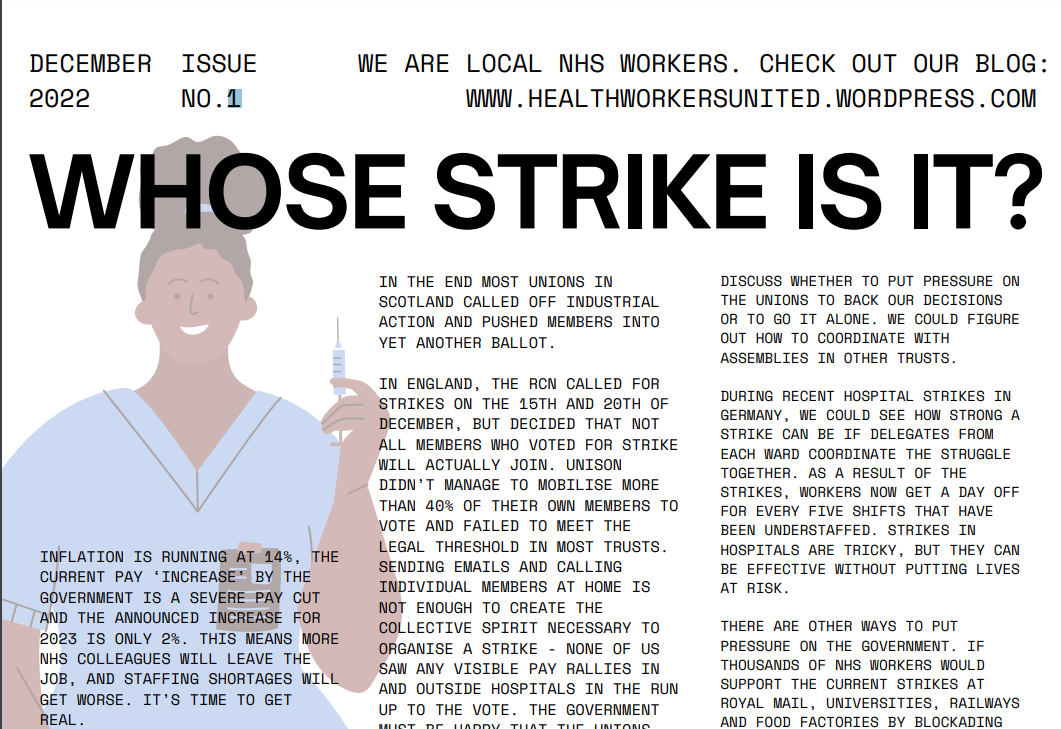 Health Workers United Strike Newsletter: Whose strike is it?